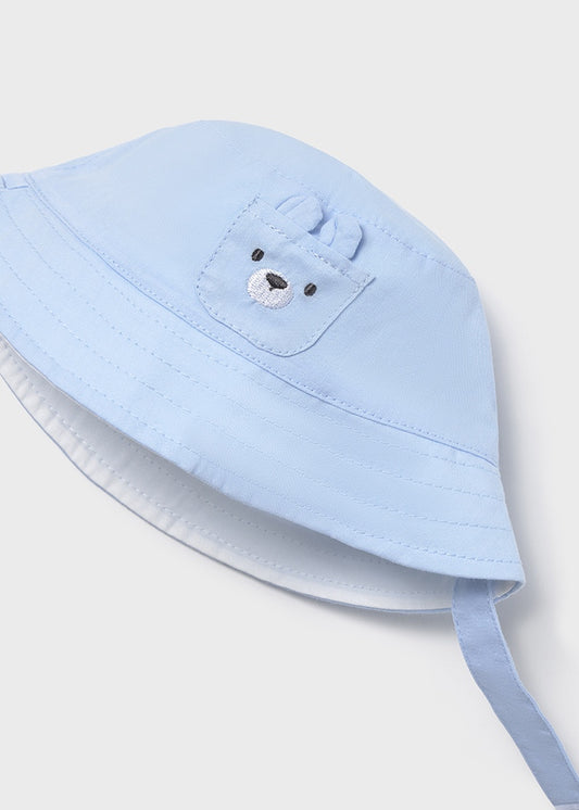 MAYORAL BABY BOYS  9881 BLU/WHITE REVERSIBLE HAT  CHIN TIE