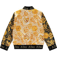 ADEE GIRLS JACKET BEYONCE WHITE/GOLD/BLACK BOMBER STYLE 7YRS SALE