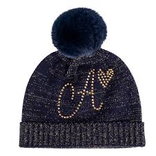 ADEE GIRLS KNIT  RANI NAVY GOLD FLECK REMOVEABLE POM POM   SALE