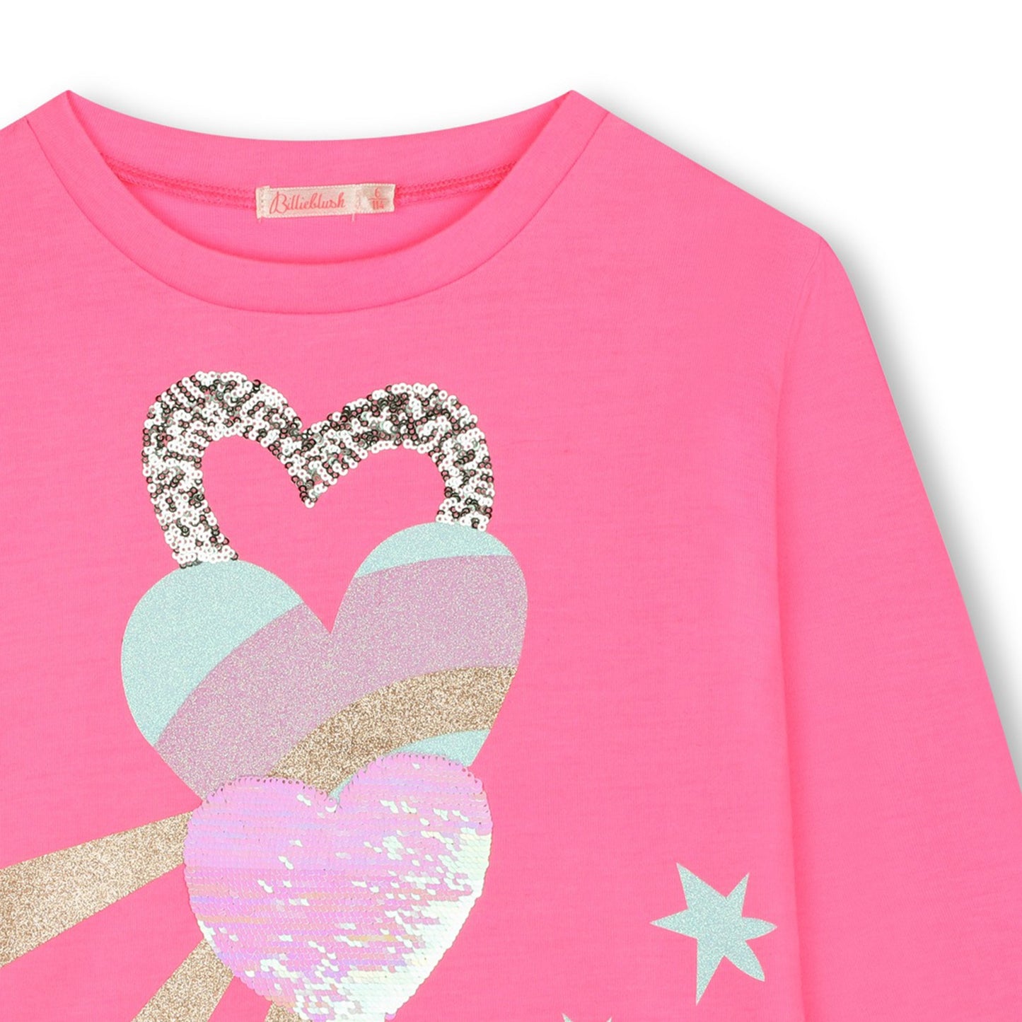 BILLIEBLUSH GIRLS LONG SLEEVE TEE U20487 SEQUIN AND SPARKLE DETAIL 6 & 8YRS ONLY SALE