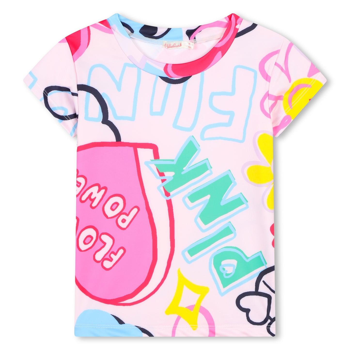 BILLIEBLUSH GIRL SPORTS TEE U20498 MULTI COL FLOWER POWER PRINT 6YRS ONLY SALE
