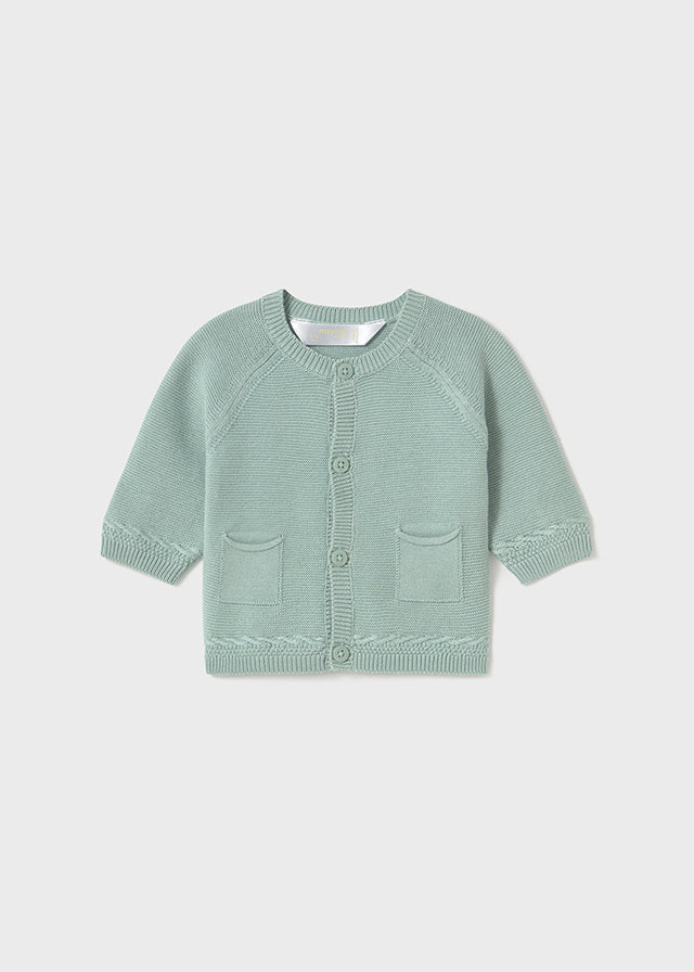 MAYORAL BABY GIRLS/BOYS  1393 SAGE GREEN COTTON KNIT CARDIGAN