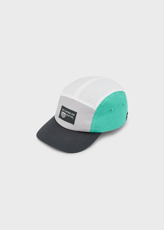 MAYORAL BOYS 10918 ADJUSTABLE PEAK CAP PALE GREY /AQUA MARINE/CHARCOAL
