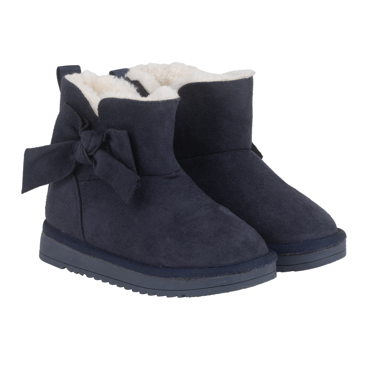 ADEE GIRLS SOFT NAVY FAUX FUR LINED BOOT BOWTIFUL EU 28,30,31 ONLY  SALE