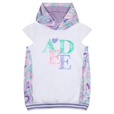 ADEE GIRLS DRESS NADIA WHITE/LILAC/ HOODED DRESS  4,5,& 6YRS ONLY  SALE