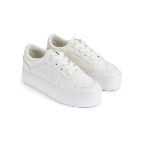 ADEE GIRLS TRAINERS PATTY WHITE LIGHTWEIGHT LACE UPS