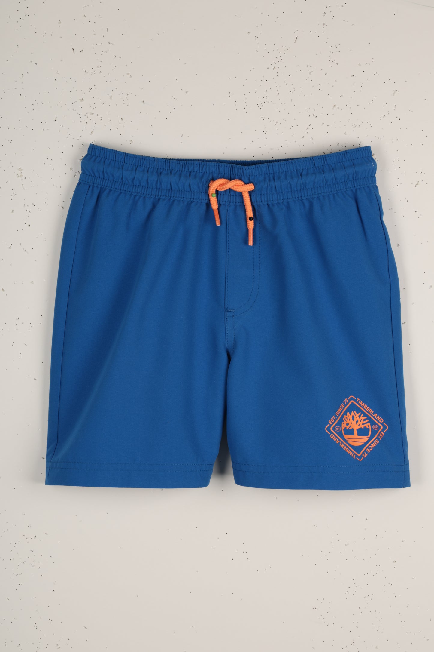 TIMBERLAND KID BOYS T60478 BEACH TO WATER BRIGHT BLUE SHORTS ORANGE ACCENTS