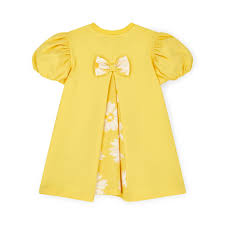 Adee girls Delilah yellow daisy legging set waterfall back on tunic length  tee