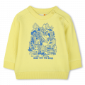 TIMBERLAND TODDLER BOYS  T60490 YELLOW SWEATSHIRT BRIGHT BLUE PRINTED DETAIL