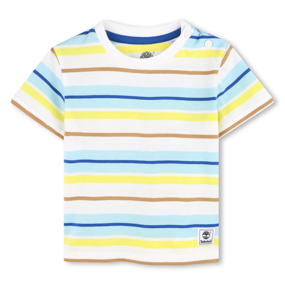 TIMBERLAND TODDLER BOYS  T60513 SS STRIPE  TEE YELLOW/WHITE/BLUE/YELLOW/BEIGE 